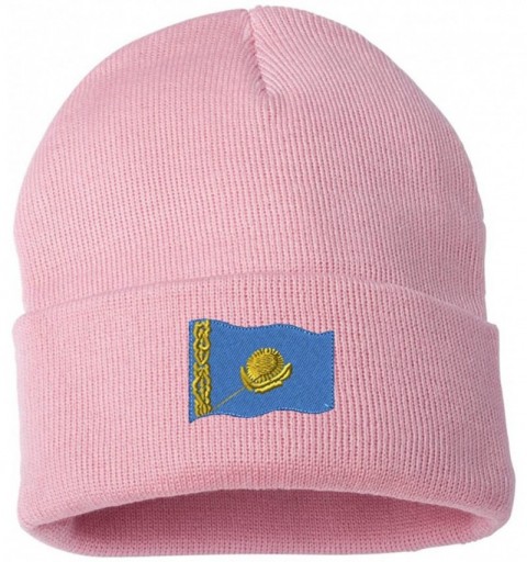 Skullies & Beanies Kazakhstan Flag Custom Personalized Embroidery Embroidered Beanie - Light Pink - CR12NZ1GDND $12.20