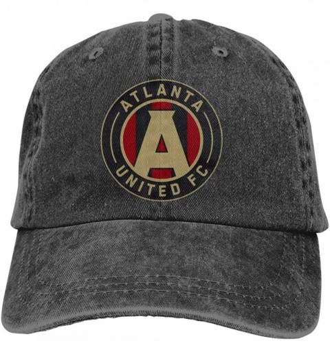Baseball Caps Hip Hop Atlanta United Racer Adjustable Cowboy Cap Denim Snapback Hat for Women Men - Black - C118R4O93RS $14.15