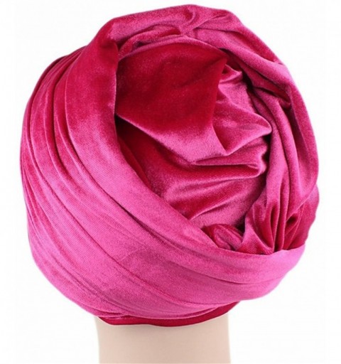 Headbands Luxury Pleated Velvet Turban Hijab Head Wrap Extra Long Tube Indian Headwrap Scarf Tie - Tjm-38-black - CI186G7ETH4...
