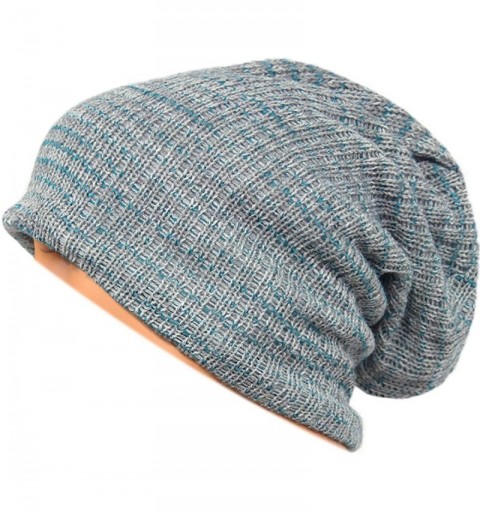 Skullies & Beanies Unisex Adult Winter Warm Slouch Beanie Long Baggy Skull Cap Stretchy Knit Hat Oversized - Lightgrey - CC12...