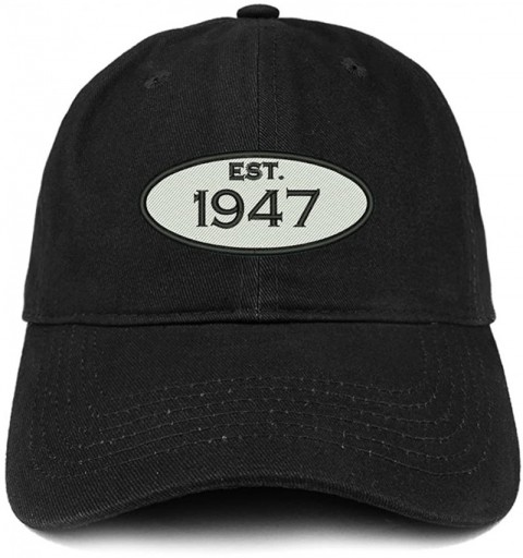 Baseball Caps Established 1947 Embroidered 73rd Birthday Gift Soft Crown Cotton Cap - Black - CJ182XMSM6Z $21.32