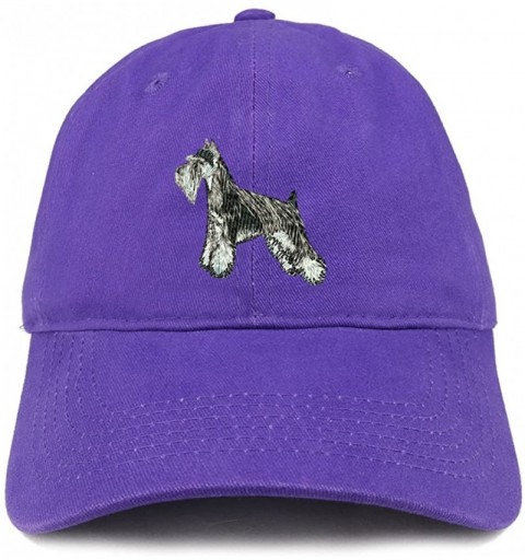 Baseball Caps Miniature Schnauzer Dog Embroidered Soft Cotton Dad Hat - Purple - CV18G4N5XS3 $15.36