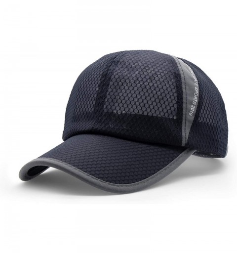 Baseball Caps Unisex Summer Breathable Quick Dry Mesh Baseball Cap Sun Hat - Navy - CI18T45MMOU $9.18