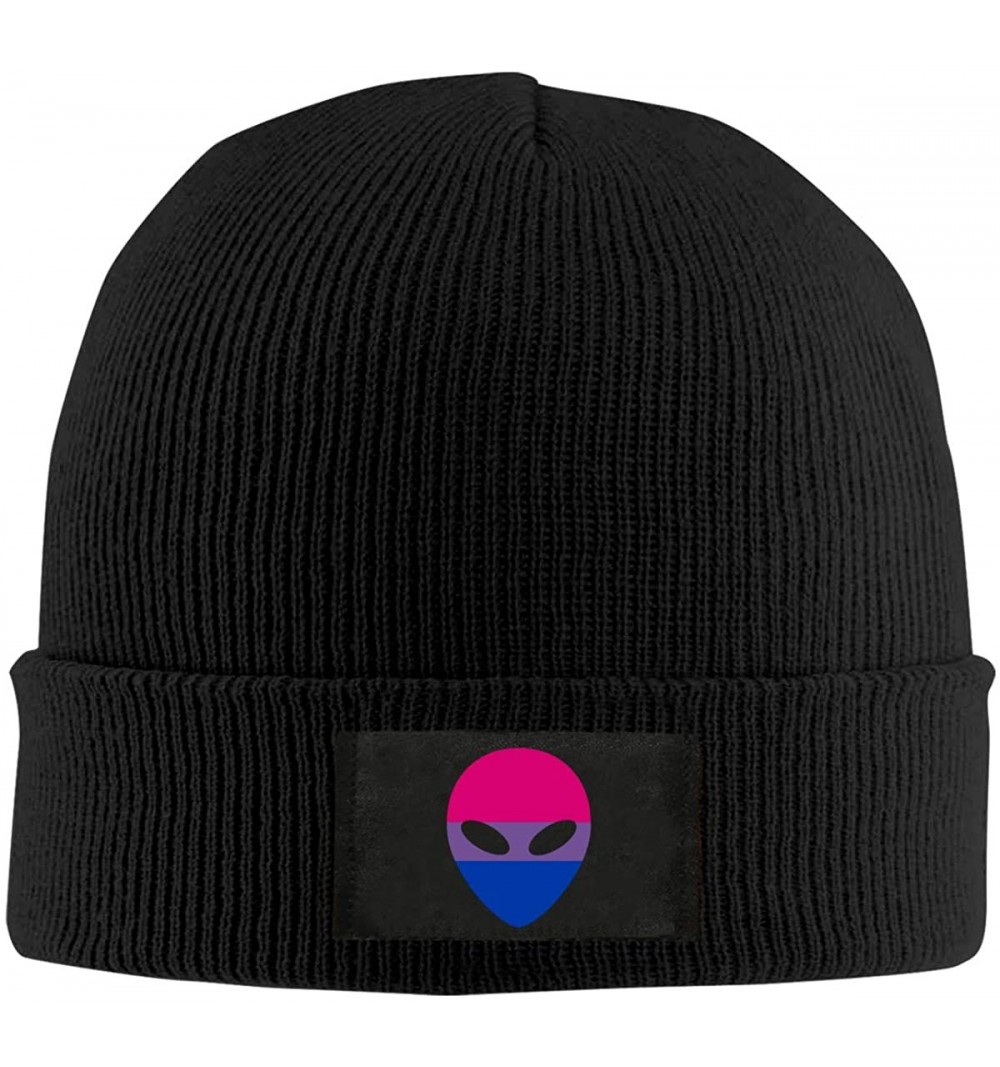 Skullies & Beanies Bisexual Alien Unisex Knitted Hat Soft Beanie Cap - Black - C618NRD2HEG $24.03