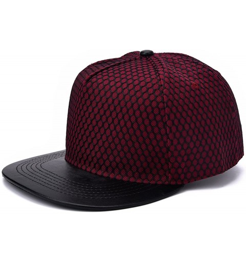 Baseball Caps Baseball Cap for Men-Adjustable Snapback Hats for Women Mesh Hip-Hop Flat Brim Visors - Wine Red - CA1854IXLRZ ...