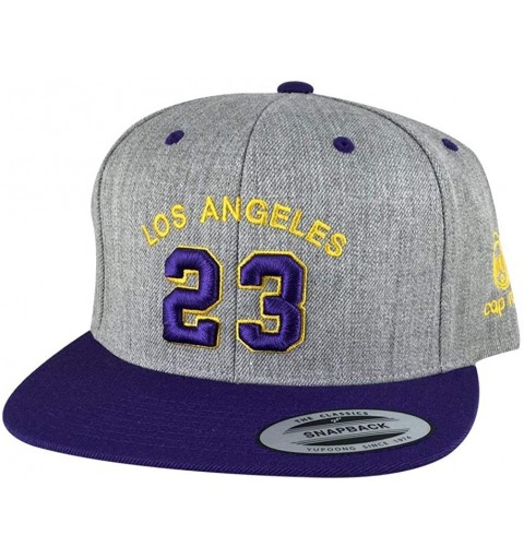 Baseball Caps Los Angeles Player LAbron 23 Snapback Cap Custom Embroidery Baseball Hat - Heather Grey / Purple / Gold / Purpl...