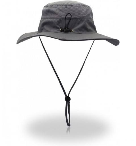Bucket Hats Wide Brim Sun Hat Mesh Bucket Hat Lightweight Bonnie Hat Perfect for Outdoor Activities - Grey - C2180CS6LKI $9.22
