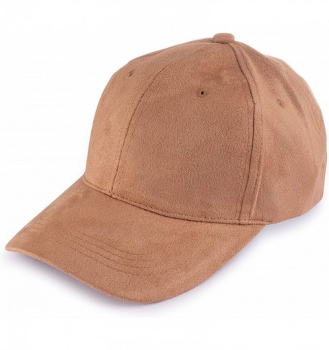 Baseball Caps Unisex One Size Fits Most Fashion Trend Fabric Adjustable Baseball Cap - Tan Suede - C918ZTUHRTR $14.07