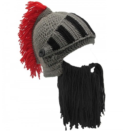 Skullies & Beanies Wig Beard Hats Creative Original Funny Knit Hat Handmade Winter Beard Facemask - Black - CJ18X4C3ZNC $15.76