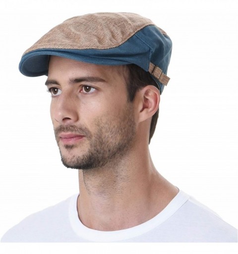 Newsboy Caps Two Tone Block Summer Newsboy Hat Flat Cap AC3046 - Beige - CH11Y668CG5 $22.81