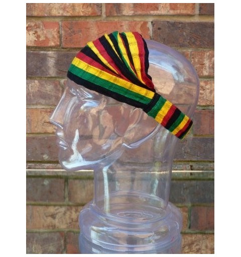 Headbands Rasta Reggae Headband. Handwoven Head Wrap. Elastic Cotton Head Scarf. - CD119RZV6T5 $8.89
