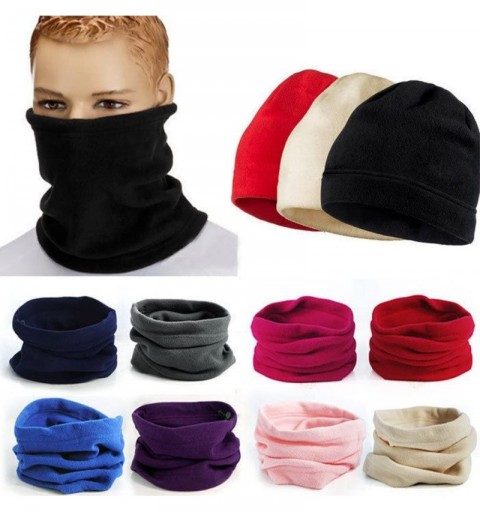 Skullies & Beanies 3 in 1 Men Women Unisex Polar Fleece Hat Neck Warmer Face Mask Cap Warm Winter Bonnet Beanie Collars Scarf...