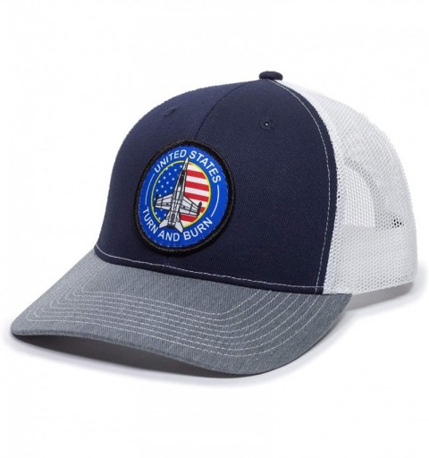 Baseball Caps Navy American Scout Patch Trucker - Navy/White/Heathered Gray - CY18AEKA66U $17.24