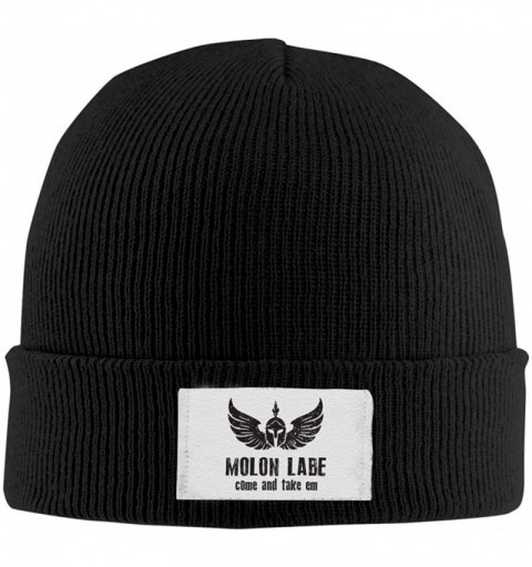 Skullies & Beanies Come and Take Them Molon Labe Logo Knitted Hat Winter Outdoor Hat Warm Beanie Caps for Men Women Black - B...