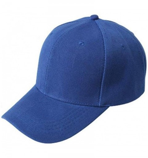 Baseball Caps Blank Hat Solid Color Adjustable Baseball Hat - Blue - CD12F67GFFR $8.50