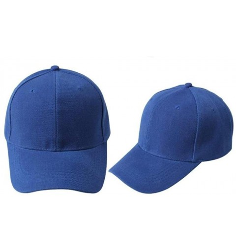 Baseball Caps Blank Hat Solid Color Adjustable Baseball Hat - Blue - CD12F67GFFR $8.50