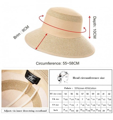 Sun Hats Womens Braided Summer Sun Hat UPF Protection Panama Fedora Outdoor Beach Hiking - 00770_light Beige - CE18W2DYUZ3 $1...