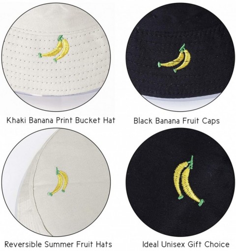 Bucket Hats Fashion Fruit Bucket Hat for Women Trendy Strawberry Painted Foldable Summer Cotton Fisherman Sun Caps - CZ18WTA0...