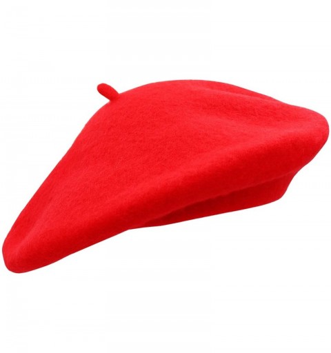 Berets Wool French Beret Hat for Women - Red - CE18NTCCA8E $12.99