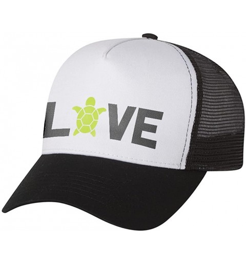 Baseball Caps I Love Turtles - Animal Lover Turtle Print Cute Trucker Hat Mesh Cap - Navy/White - CN1858KALAC $14.24