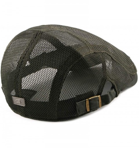 Newsboy Caps Bigface Up Men's Summer Breathable Mesh Hat Cabbie hat Hunting Hat Gatsby Newsboy Ivy Cap - Armygreen - CR18RRYK...