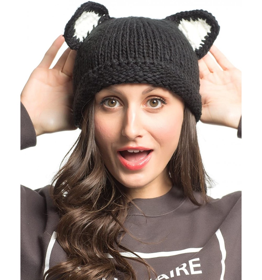 Skullies & Beanies Women Cute Cat Ear Winter Hat - Multi - CA18624A9XK $15.86