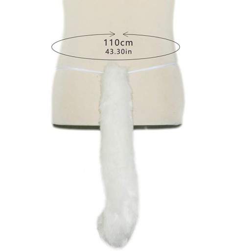 Headbands Party Cosplay Costume Fox Ears Faux Fur Hair Hoop Headband + Tail Set - A5 White Black - C0186ASWNZ3 $16.63