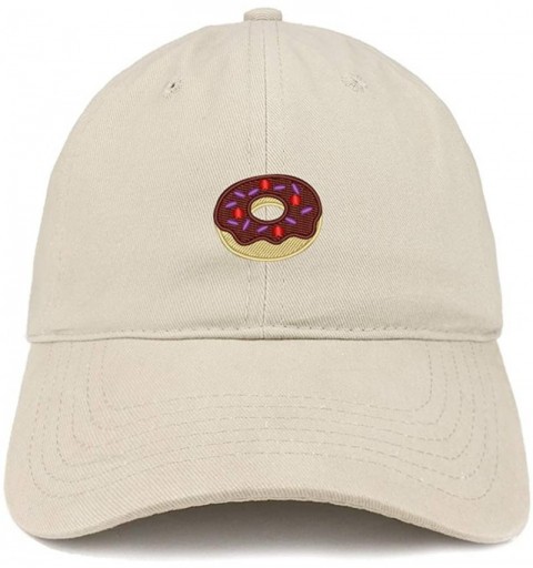 Baseball Caps Donut Embroidered Soft Crown 100% Brushed Cotton Cap - Stone - CN12N3DLFO1 $19.24