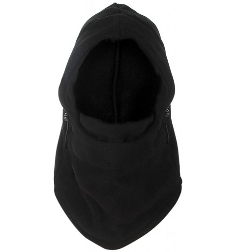 Balaclavas Thermal Warm Fleece Balaclava Hood Veil Wind Proof Stopper Mask Hats - Black - C312MX3RL2D $12.08