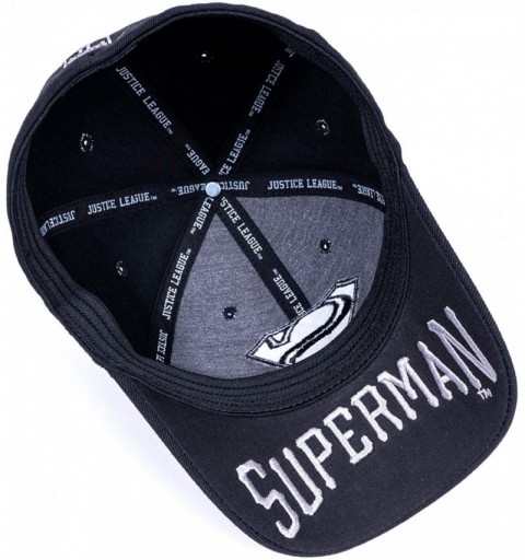 Baseball Caps DC Comics Superman Fitted Hat Men Women Flexfit Baseball Ball Cap Officially Licensed - All Black - CZ184U38GNA...