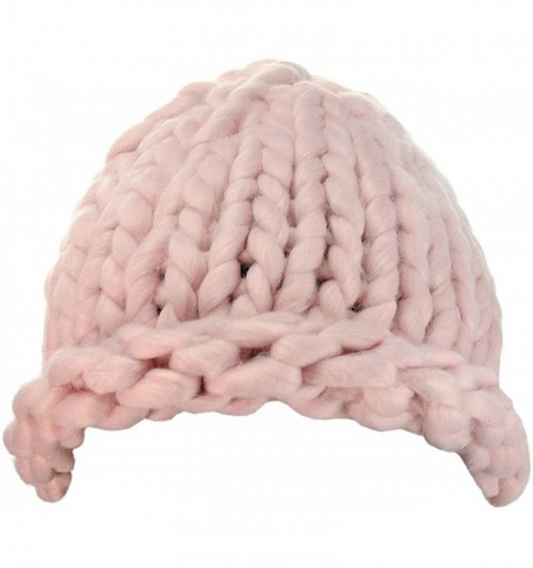 Skullies & Beanies Solid Color Handmade Big Chunky Loop Helsinski Hat Beanie - Pink - CZ127WC8Z4D $14.54