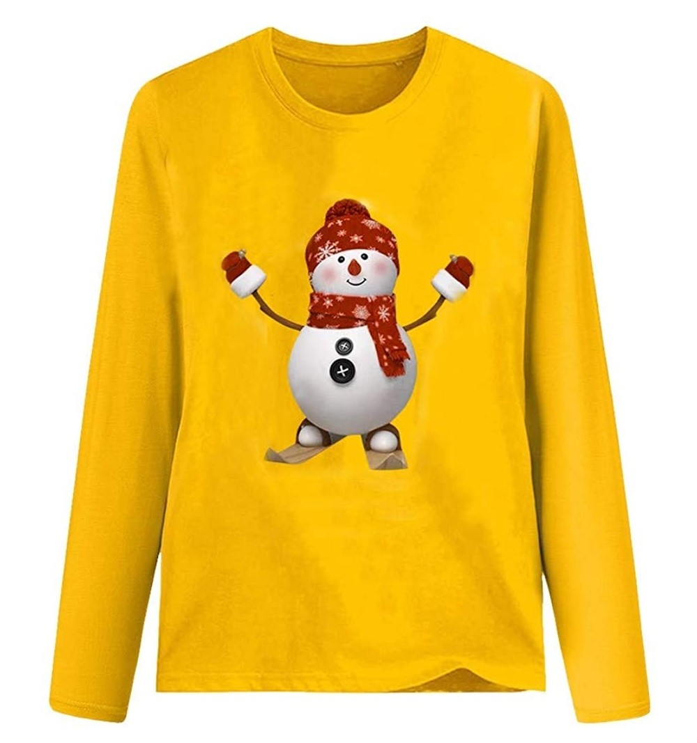 Bomber Hats Womens Christmas Snowman Pullover - F - CS18AE4AR0S $8.05