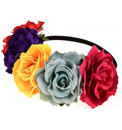 Headbands Love Fairy Bohemia Stretch Rose Flower Headband Floral Crown for Garland Party - 3 - CB18USYRDI2 $11.57