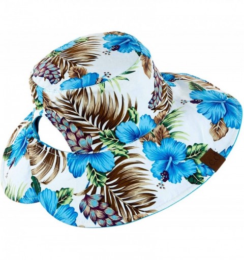 Sun Hats Hatsandscarf Exclusives Ponytail Reversible Printed Bucket Sun Hat UV Protection Packable Beach Hat (ST-2224) - C518...