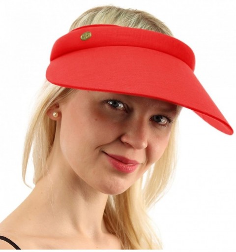 Sun Hats UPF UV Sun Protection Wide 100% Cotton Brim Clip Visor Beach Golf Cap Hat XS - Red - C9183R0SUX5 $8.93