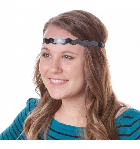 Headbands Adjustable NO SLIP Smooth Glitter Hairband Headbands for Women & Girls Multi Packs - Wave Purple/Black/Pink 3pk - C...