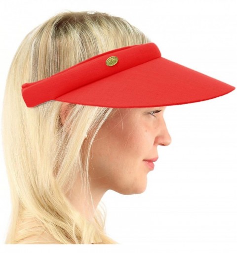 Sun Hats UPF UV Sun Protection Wide 100% Cotton Brim Clip Visor Beach Golf Cap Hat XS - Red - C9183R0SUX5 $8.93