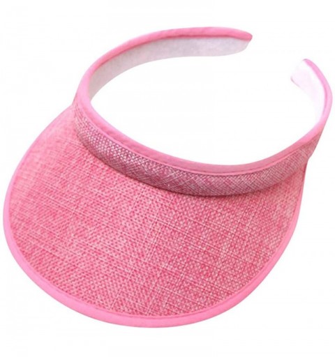 Sun Hats Women's Summer Sun Hats UV Protection Packable Visor Wide Brim Clip on Beach Pool Golf Cap Hat - Pink - CC18SZ2UK4M ...