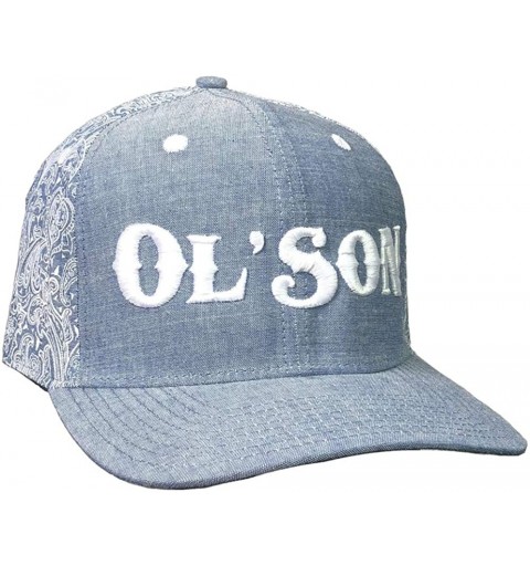 Baseball Caps Ol' Son Adjustable Snapback Hat - Light Denim/Paisley - CI192E6EXKU $24.78