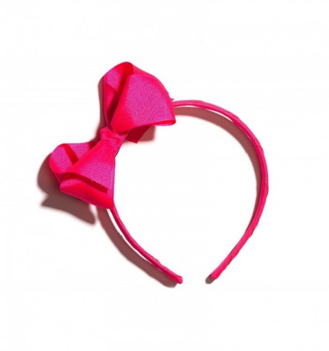 Headbands Girls"Lila" Grosgrain Bow Headband O/S Neon Pink - Neon Pink - CQ11WGEZP8H $12.16