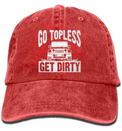 Baseball Caps Topless Baseball Adjustable Athletic - Red - C718D2ATG8N $31.30