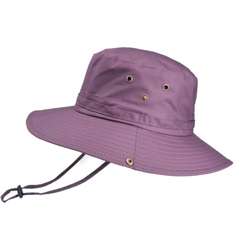 Sun Hats Men's Outdoor Mesh Bucket Sun Hat- Wide Brim Breathable UV Protection Summer Fishing Hat - 02-fuchsia - CA18SEH4DRS ...