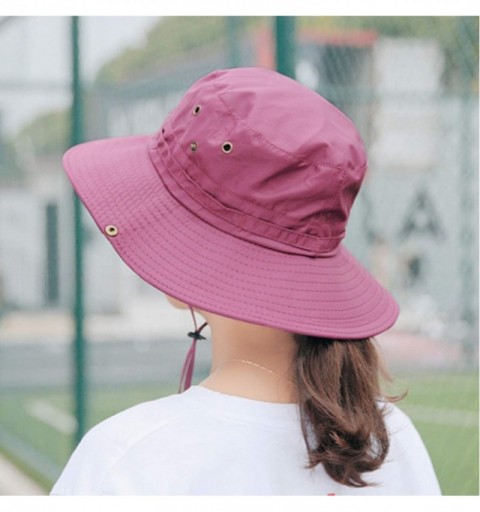 Sun Hats Men's Outdoor Mesh Bucket Sun Hat- Wide Brim Breathable UV Protection Summer Fishing Hat - 02-fuchsia - CA18SEH4DRS ...