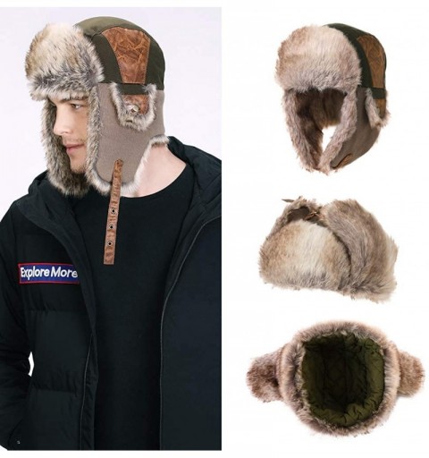 Bomber Hats Unisex Winter Trapper Hat Faux Fur Windproof Ushanka Russian Hunting Hat Outdoor Ski with Ear Flap - CF18XW4ANXO ...