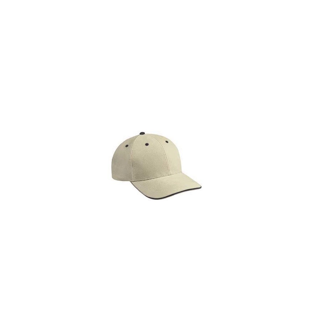 Baseball Caps Superior Brushed Cotton Twill Visor Adjustable Hat Cap - Khaki/Khaki/Black - CZ113PO7Z5D $9.15