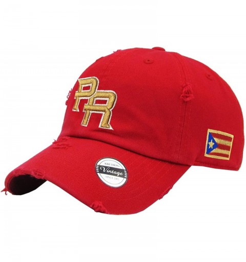 Baseball Caps Puerto Rico Snapback Hats Vintage Hats - Vintage/Red M. Gold - CL18U8ZRCS8 $20.38