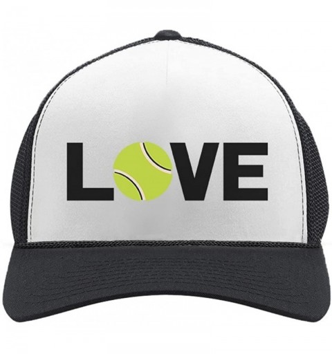 Baseball Caps Love Tennis - Gift for Tennis Lovers/Fans/Players Trucker Hat Mesh Cap - Black/White - C31858KHMZ8 $12.90
