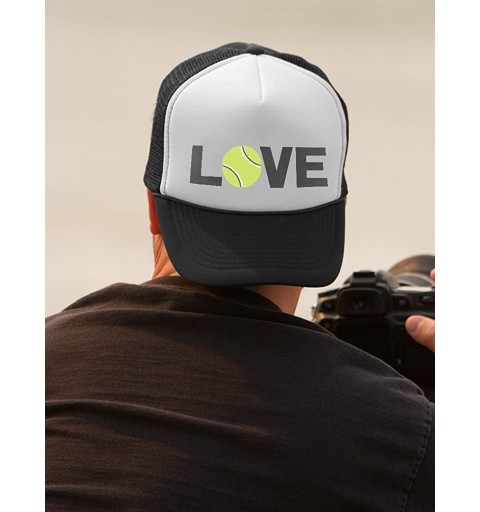 Baseball Caps Love Tennis - Gift for Tennis Lovers/Fans/Players Trucker Hat Mesh Cap - Black/White - C31858KHMZ8 $12.90