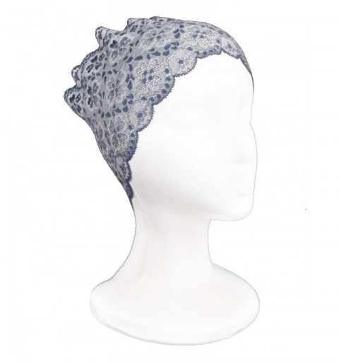 Headbands Women's Lace Under Hijab Headband Blues and White - Blues and White - CT123ECT0YJ $10.01