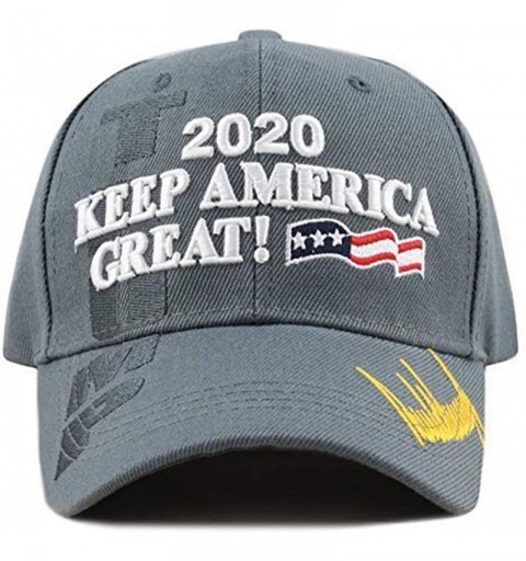 Skullies & Beanies Trump 2020 Keep America Great 3D Embroidery American Flag Baseball Cap - 011 Grey - CD18WQ0AH53 $10.53